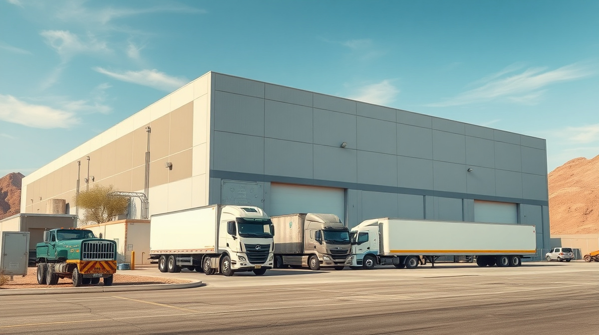 Refrigerated warehouse interior near the Mariposa Land Port of Entry with insulated roof deck
